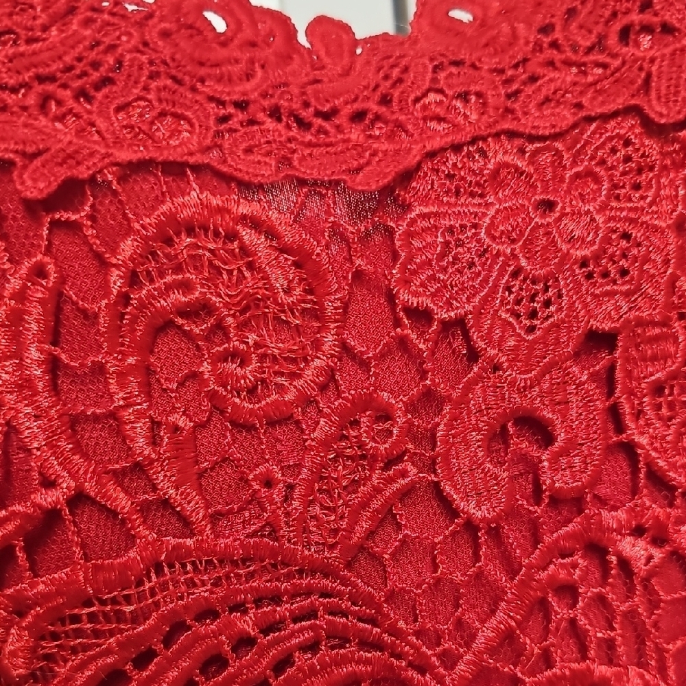 VENUS Sexy Red Lace Mini Bodycon Dress Sz 10 Like New - Picture 4 of 9